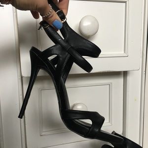 Black strappy heels